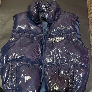 Shiny Navy Puffer Vest